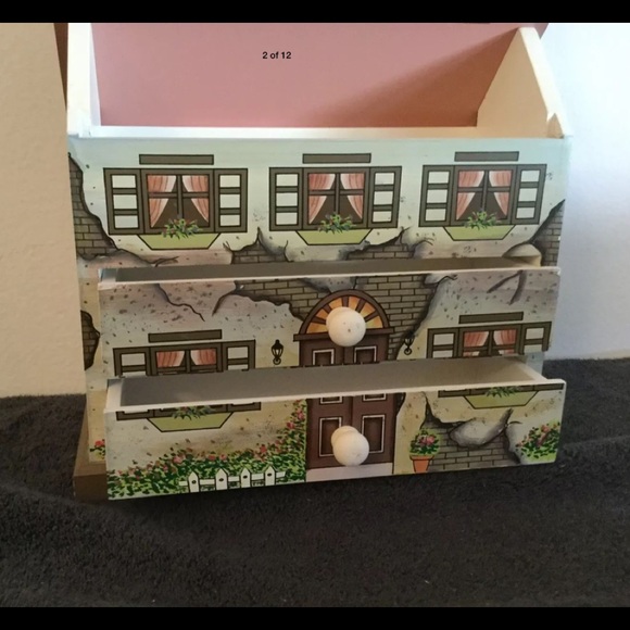JEWELRY BOXTrinket Box House W/hinged roof drawers Storage & Organization